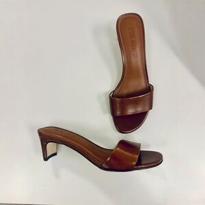 Steve Madden PATSY faux leather slide heel sandals, women’s size 6